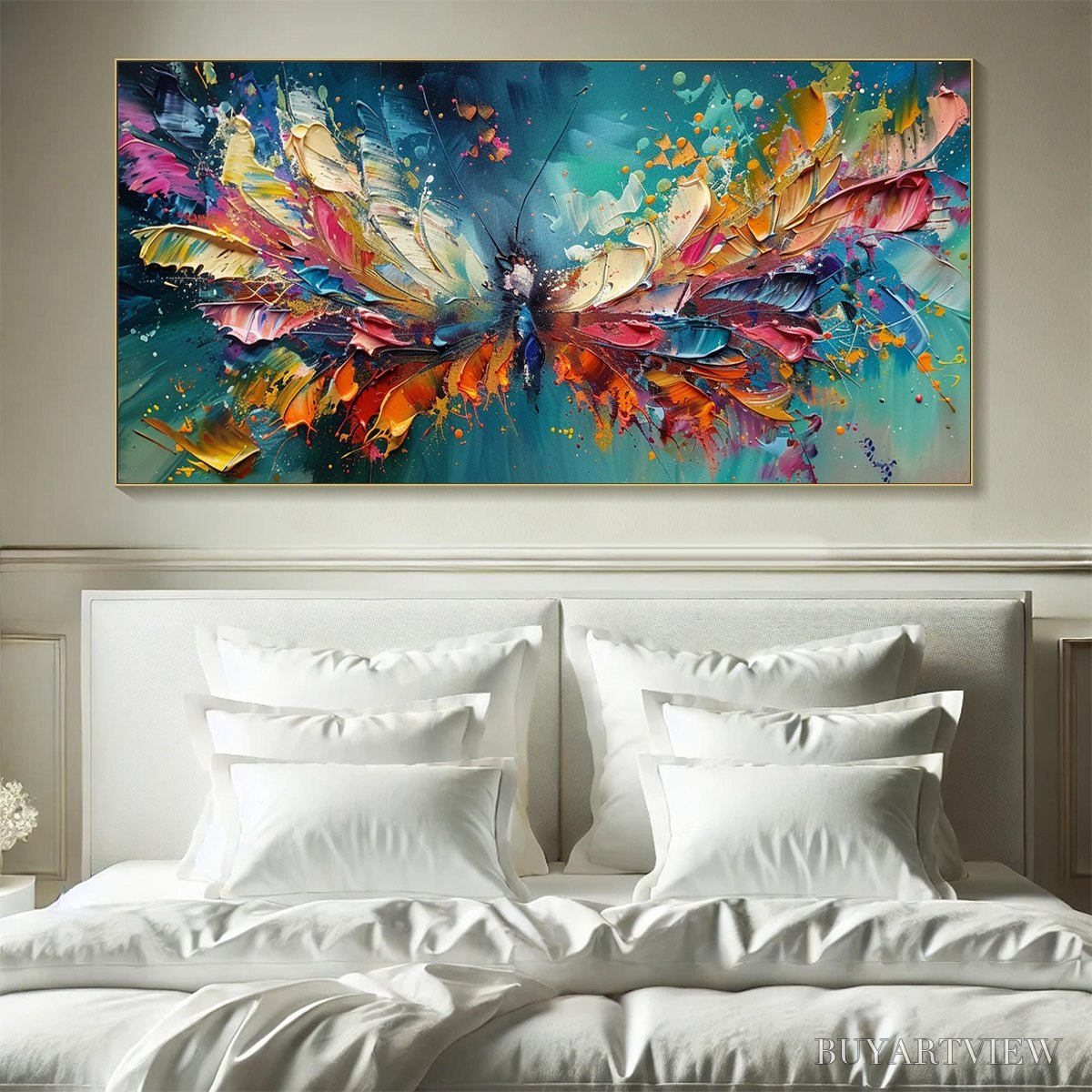 ARTOVITAS Metamorphosis – Textured Impasto Colorful Butterfly Oil Painting - image 2