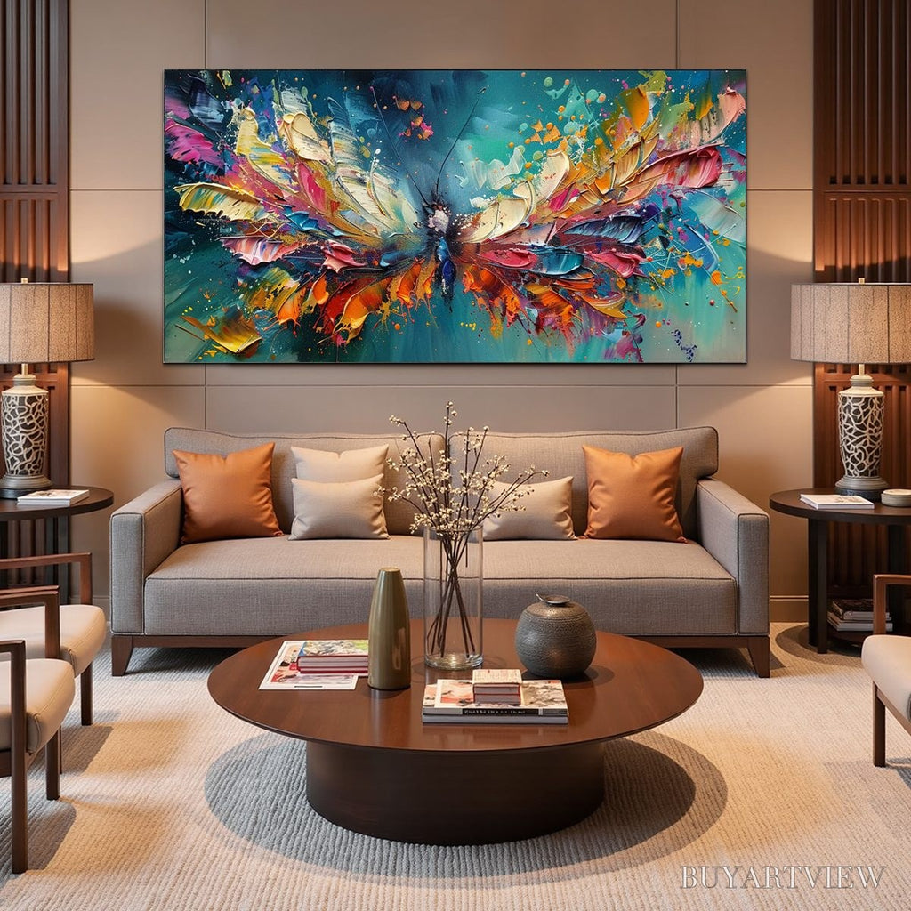ARTOVITAS Metamorphosis – Textured Impasto Colorful Butterfly Oil Painting - image 4