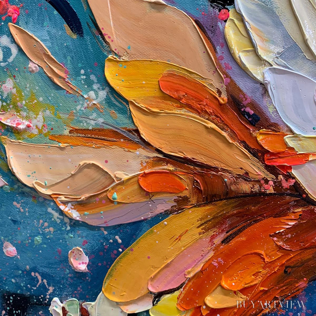 ARTOVITAS Metamorphosis – Textured Impasto Colorful Butterfly Oil Painting - image 5