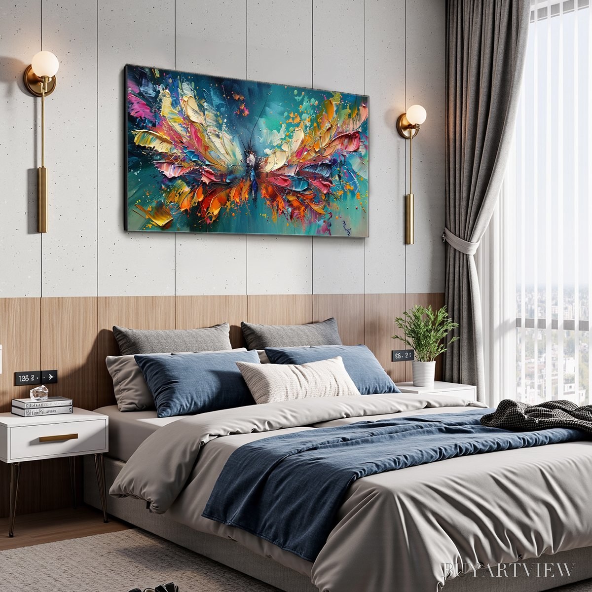 ARTOVITAS Metamorphosis – Textured Impasto Colorful Butterfly Oil Painting - image 6