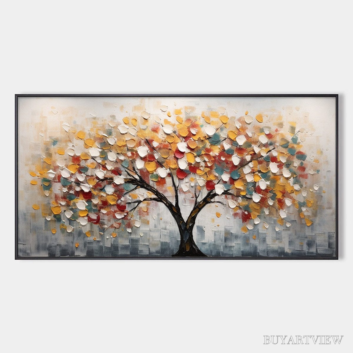 ARTOVITAS Whimsical Wonder – Textured Panoramic Oil Painting - image 1