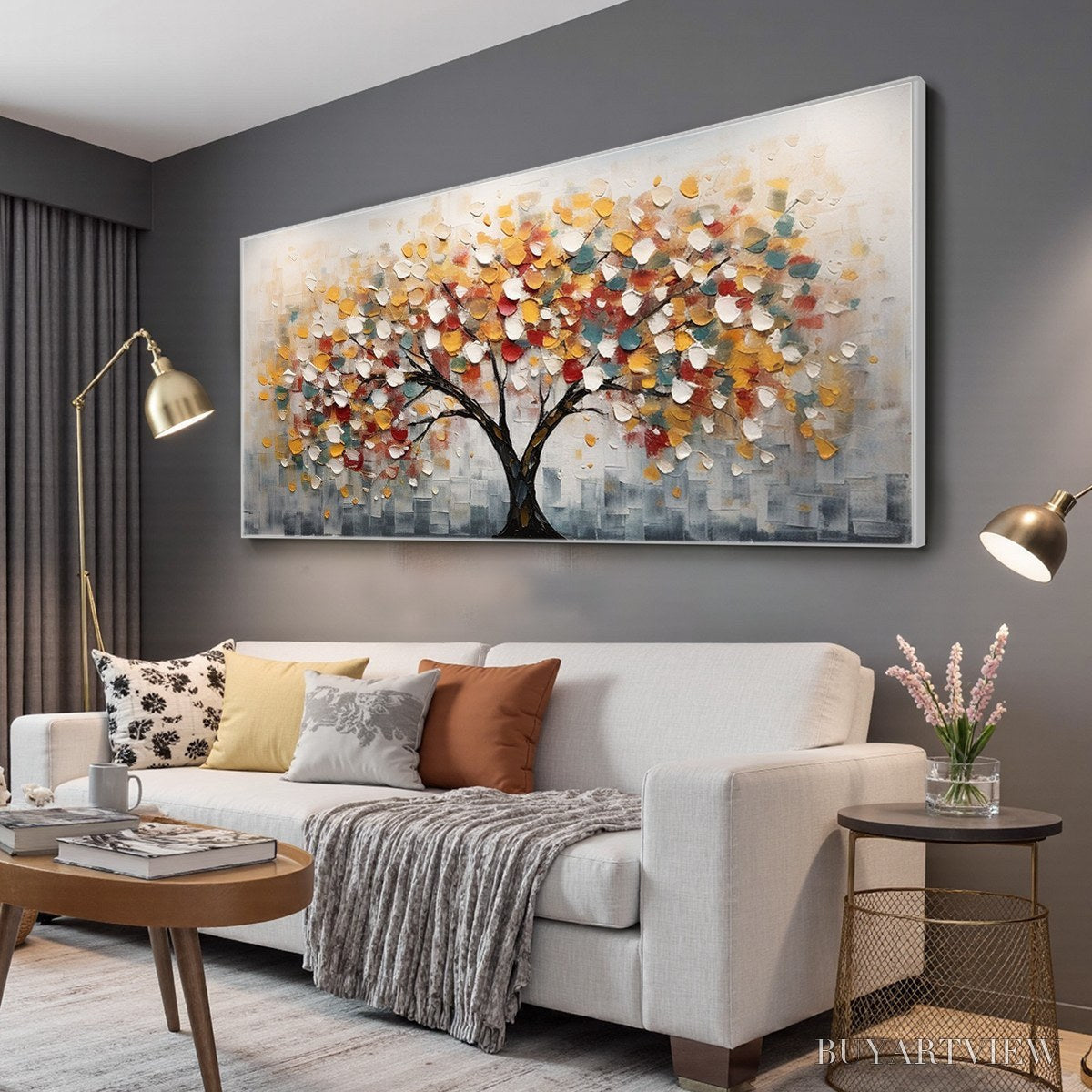 ARTOVITAS Whimsical Wonder – Textured Panoramic Oil Painting - image 4