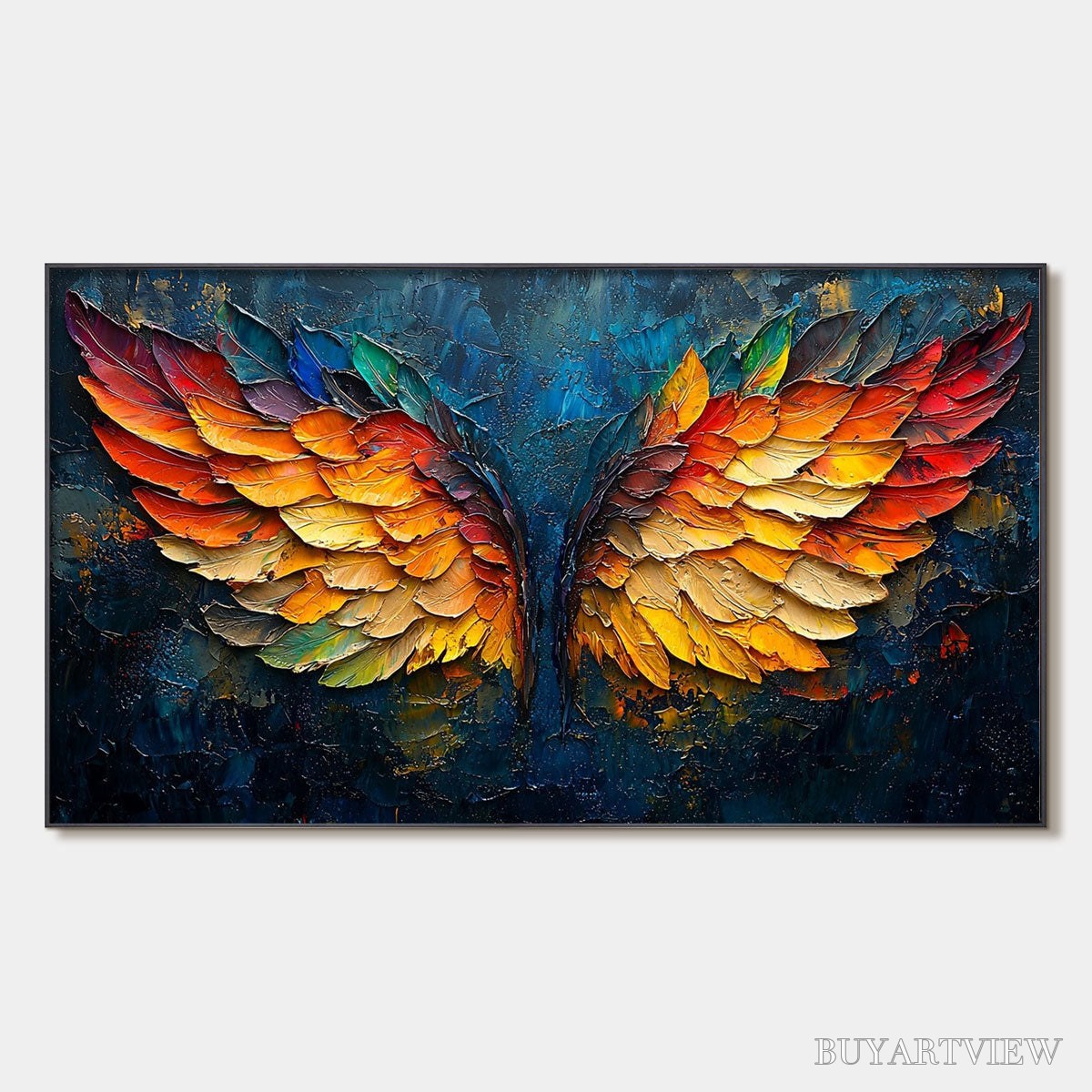 ARTOVITAS Wings of Fire – Textured Abstract Oil Painting - image 1
