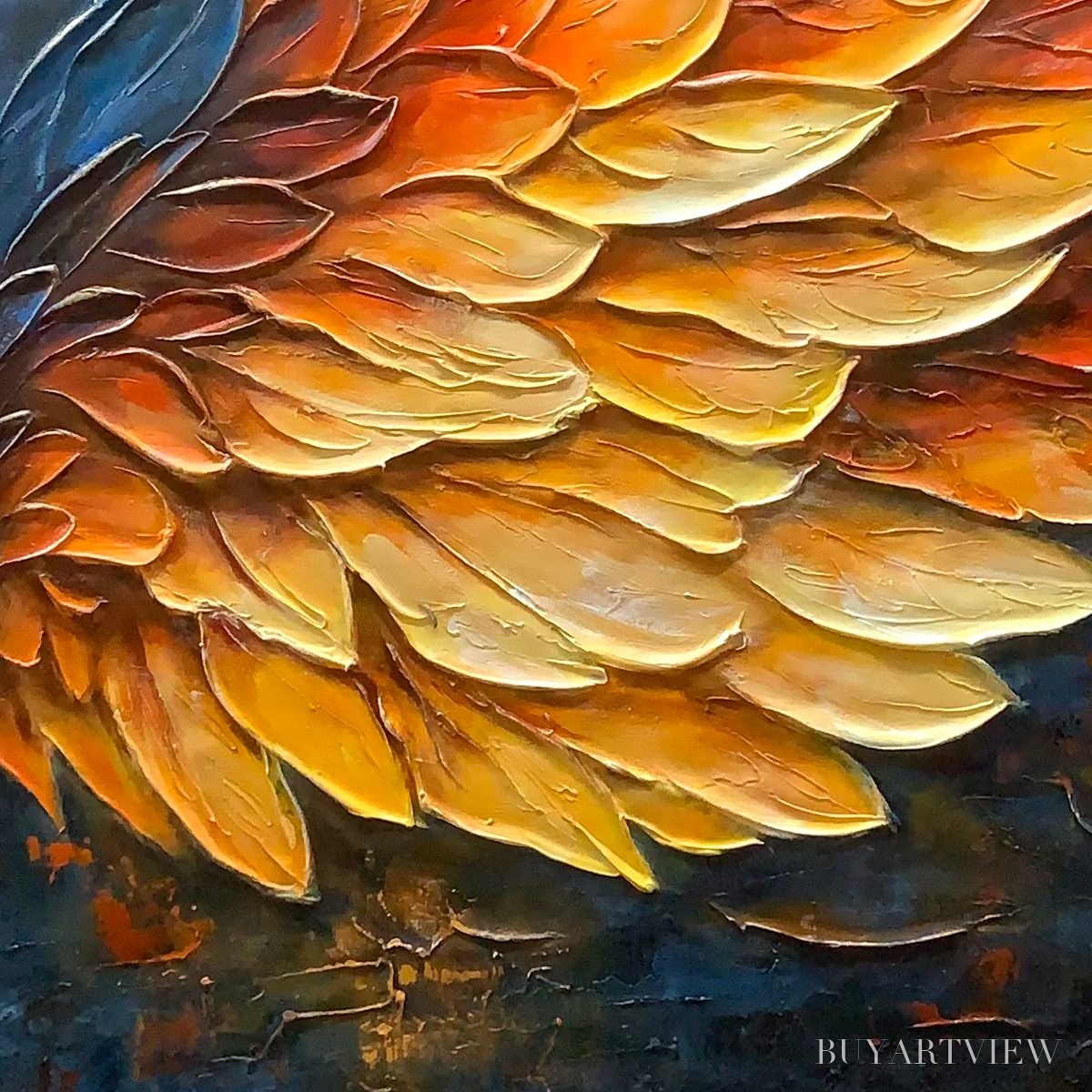 ARTOVITAS Wings of Fire – Textured Abstract Oil Painting - image 3