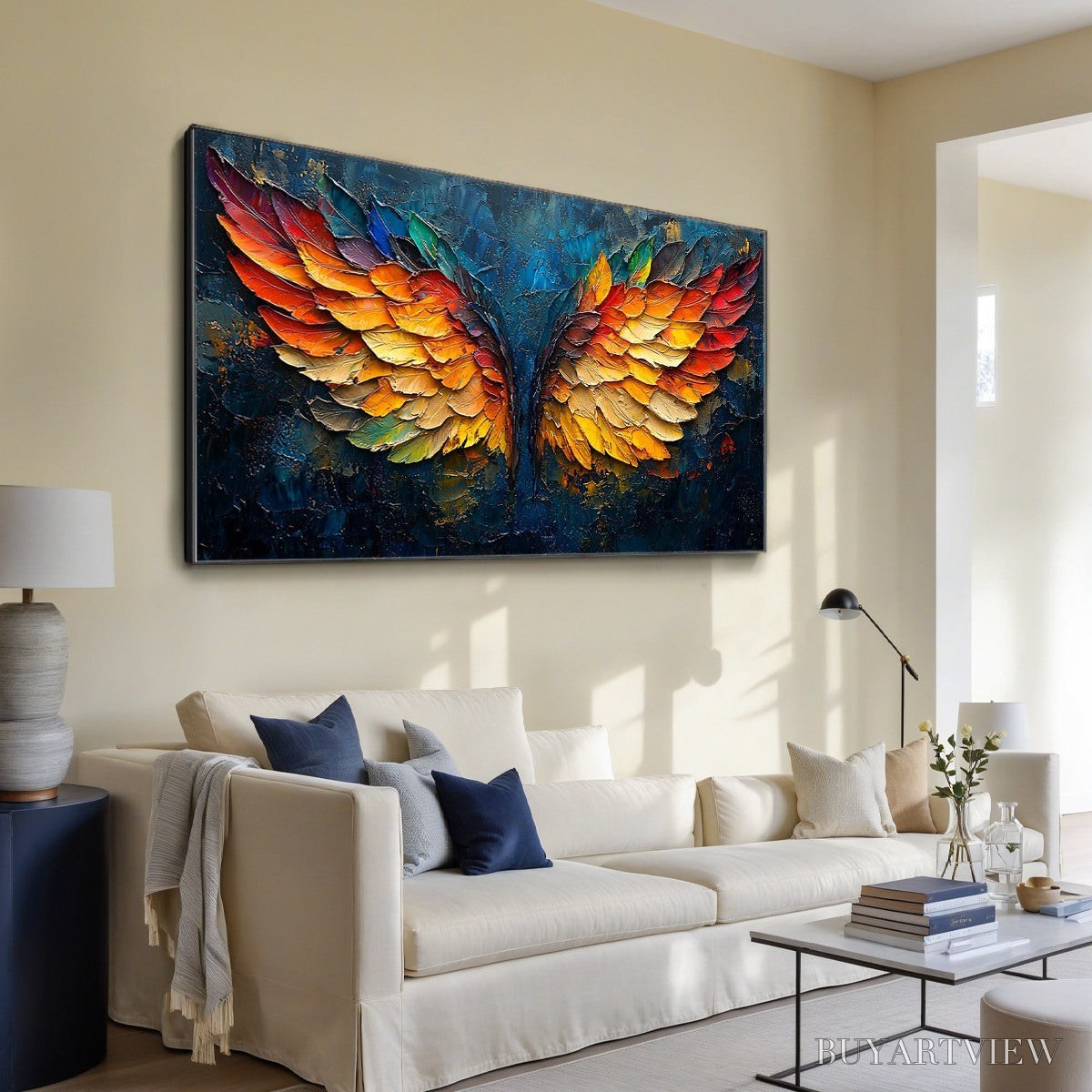 ARTOVITAS Wings of Fire – Textured Abstract Oil Painting - image 4