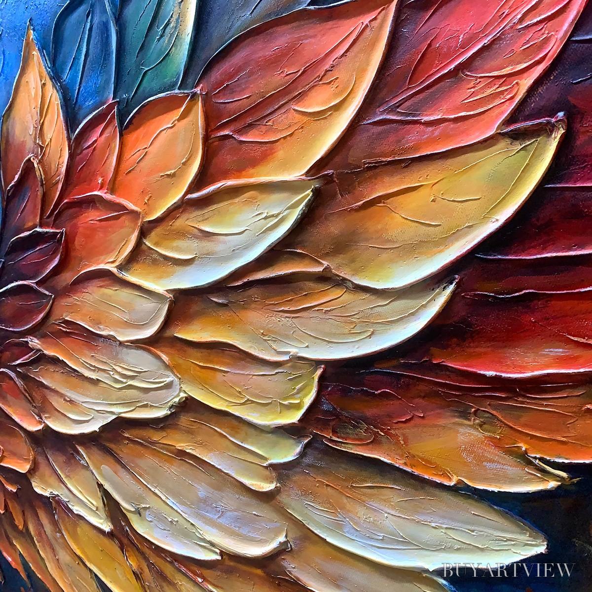 ARTOVITAS Wings of Fire – Textured Abstract Oil Painting - image 5