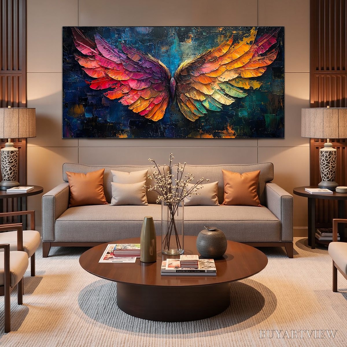 ARTOVITAS Wings of Ascension – Textured Abstract Oil Painting - image 6