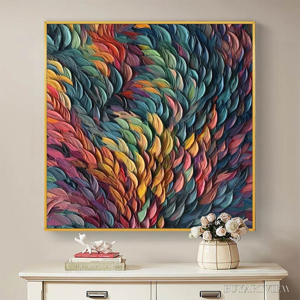 ARTOVITAS Chroma Whirl – Textured Impasto Oil Painting in Vibrant Multicolor - image 2