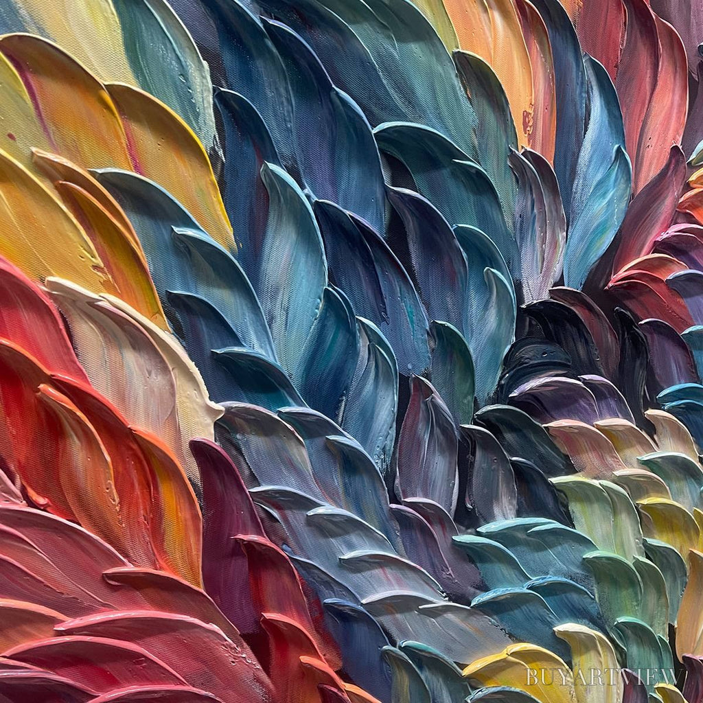 ARTOVITAS Chroma Whirl – Textured Impasto Oil Painting in Vibrant Multicolor - image 3