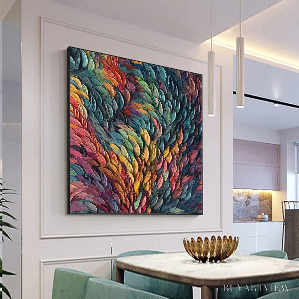 ARTOVITAS Chroma Whirl – Textured Impasto Oil Painting in Vibrant Multicolor - image 4