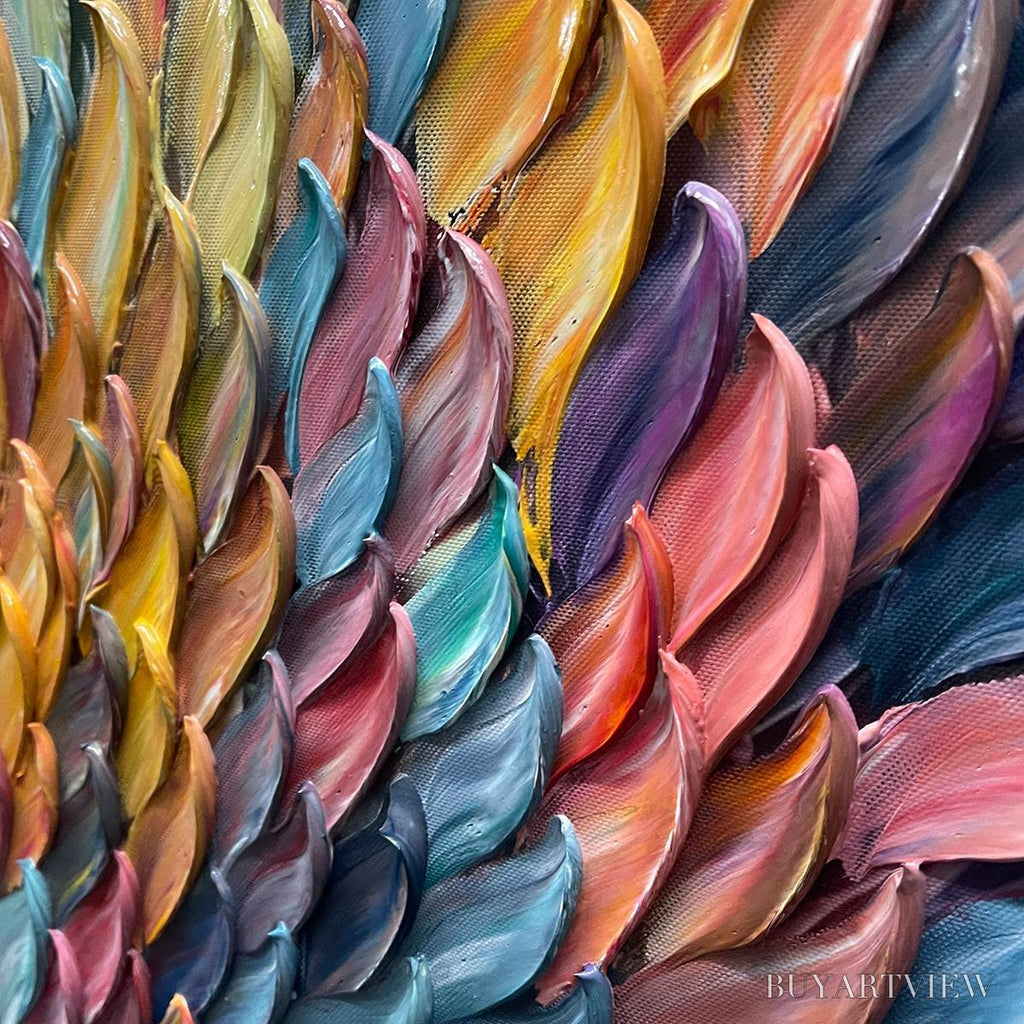 ARTOVITAS Chroma Whirl – Textured Impasto Oil Painting in Vibrant Multicolor - image 6