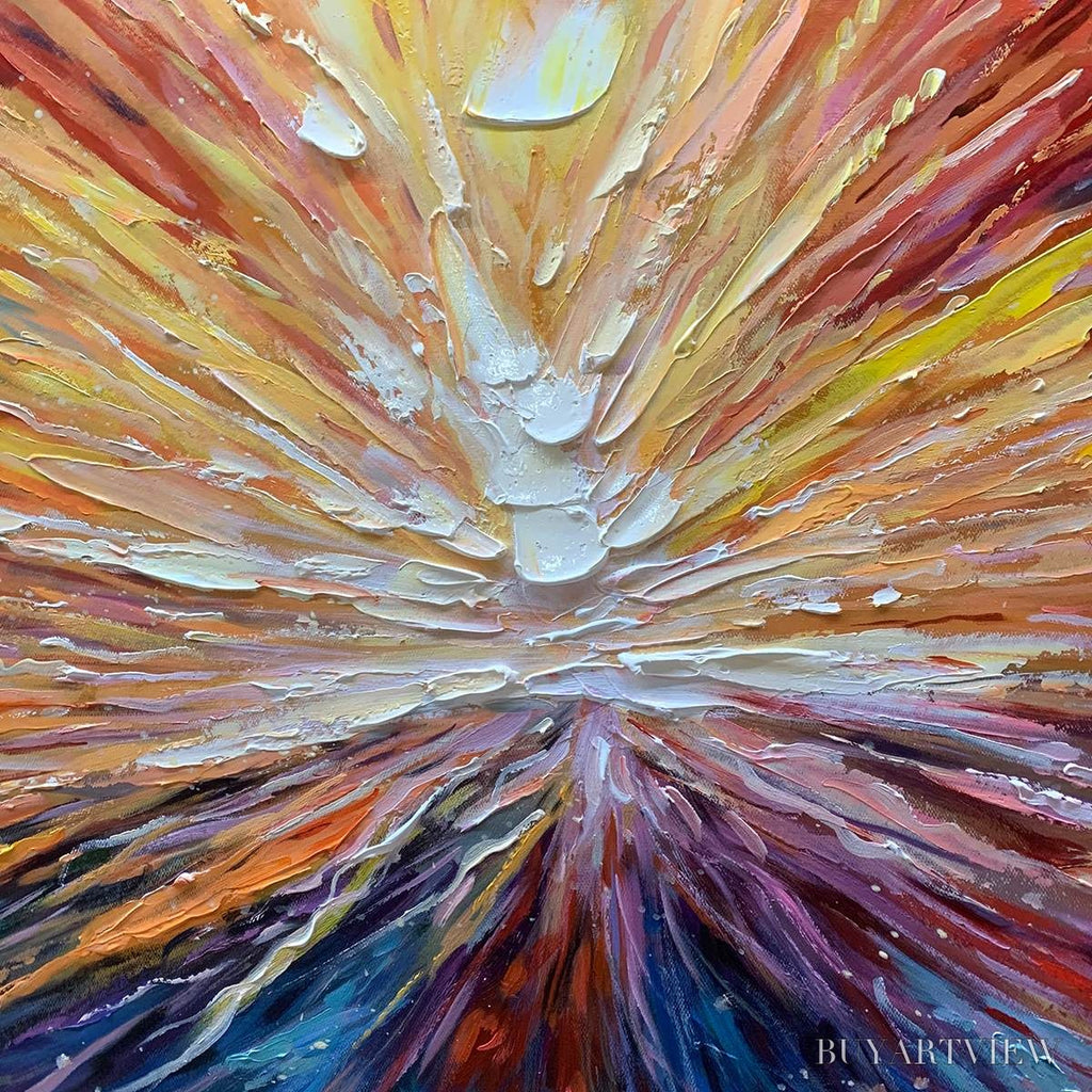 ARTOVITAS Solar Flare – Textured Impasto Abstract Oil Painting - image 3