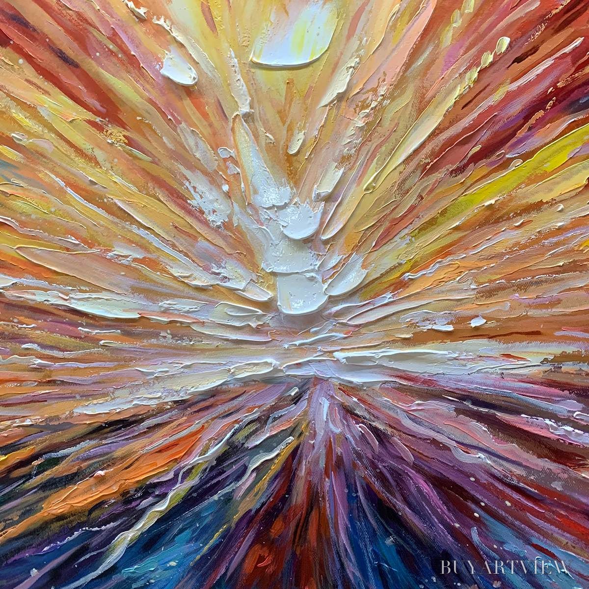 ARTOVITAS Solar Flare – Textured Impasto Abstract Oil Painting - image 3