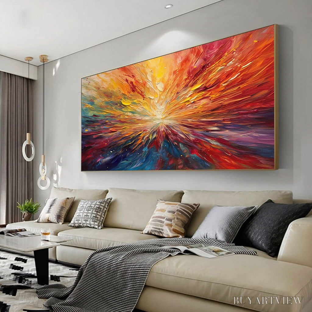 ARTOVITAS Solar Flare – Textured Impasto Abstract Oil Painting - image 4
