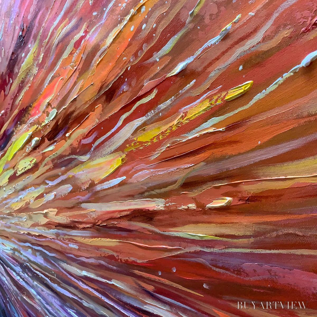 ARTOVITAS Solar Flare – Textured Impasto Abstract Oil Painting - image 5