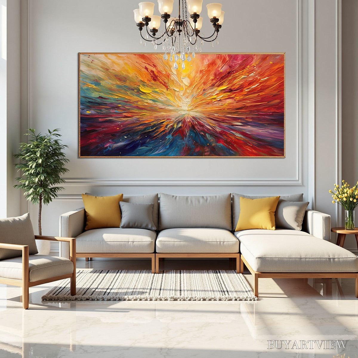 ARTOVITAS Solar Flare – Textured Impasto Abstract Oil Painting - image 6