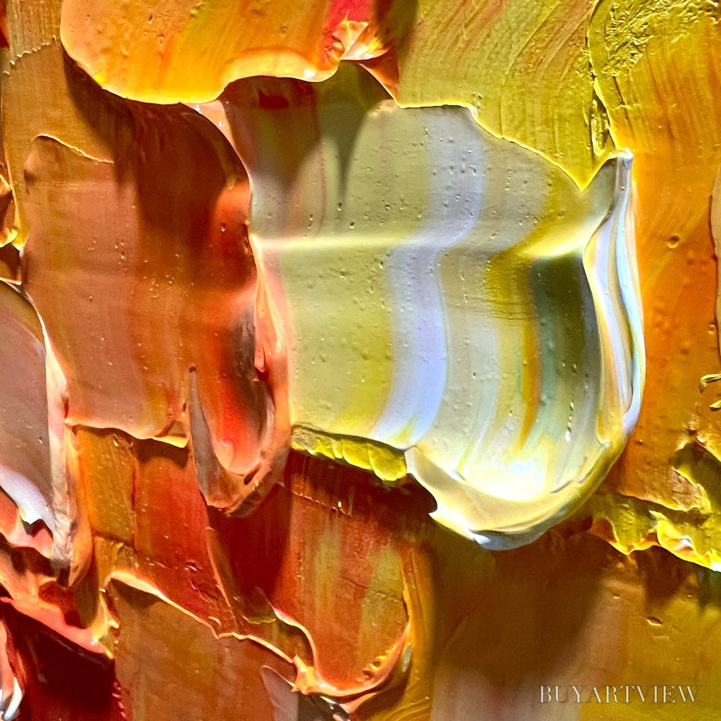 ARTOVITAS Rainbow Harmony – Textured Impasto Abstract Oil Painting - image 3