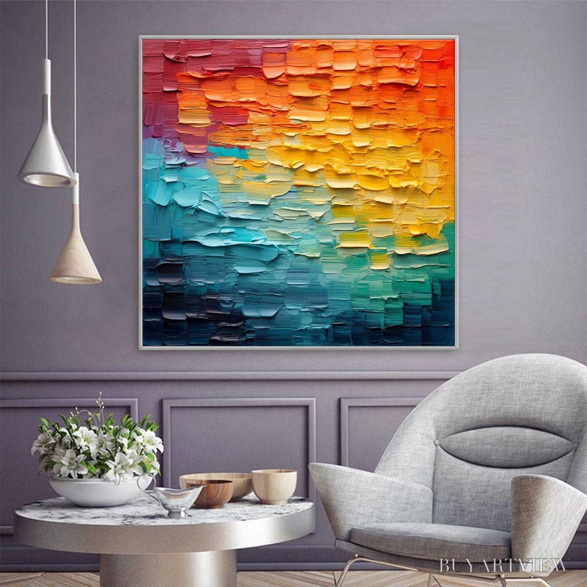 ARTOVITAS Chroma Flow – Textured Abstract Impasto Oil Painting - image 5