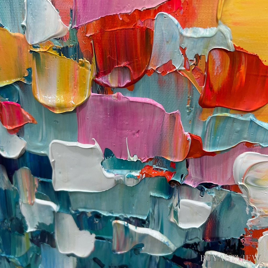 ARTOVITAS Confetti Dreams – Textured Abstract Oil Painting - image 3