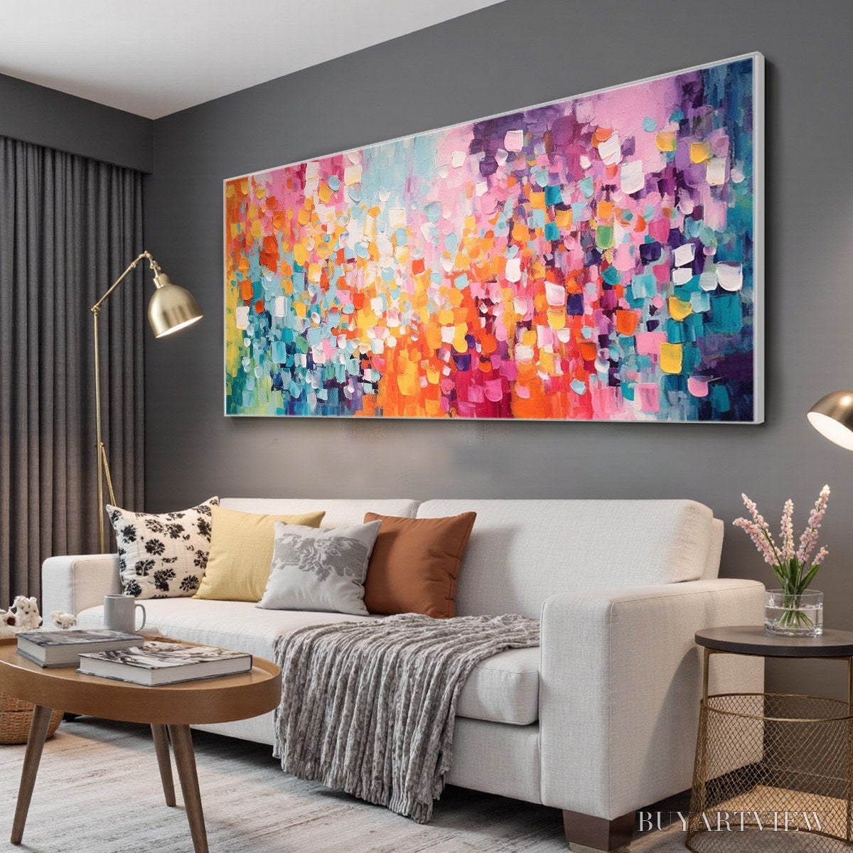 ARTOVITAS Confetti Dreams – Textured Abstract Oil Painting - image 4
