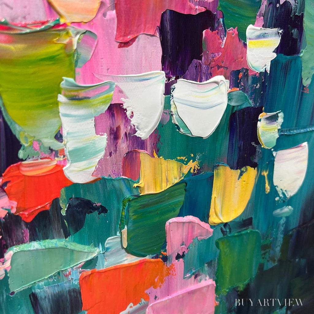 ARTOVITAS Confetti Dreams – Textured Abstract Oil Painting - image 6