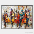ARTOVITAS Cellos in Harmony – Textured Musicians Oil Painting - image 1