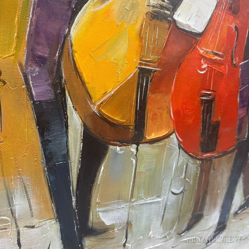 ARTOVITAS Cellos in Harmony – Textured Musicians Oil Painting - image 6