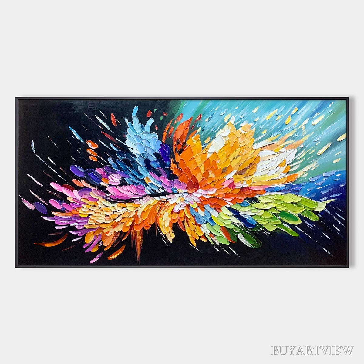 ARTOVITAS Cosmic Burst – Textured Impasto Abstract Oil Painting - image 1