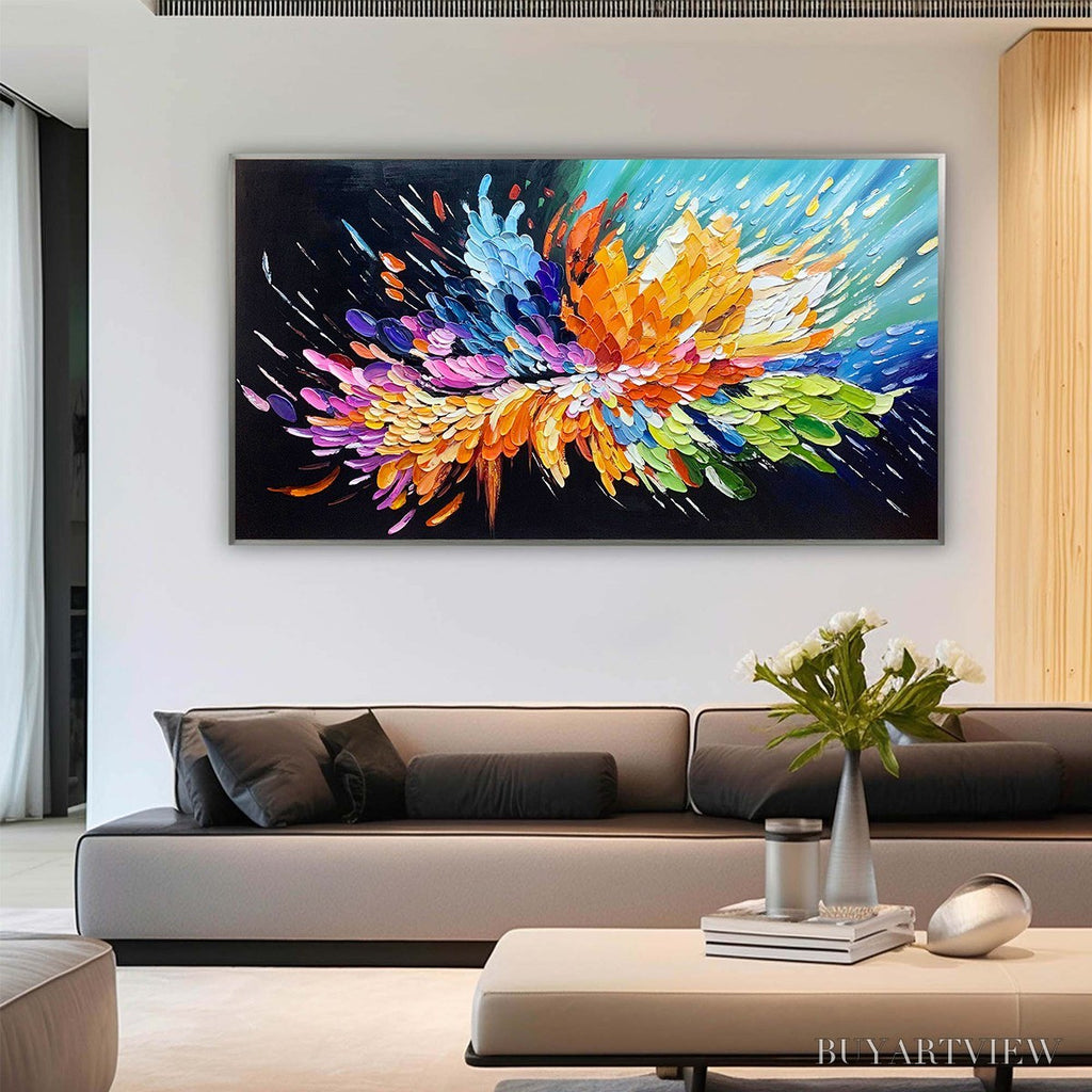 ARTOVITAS Cosmic Burst – Textured Impasto Abstract Oil Painting - image 2