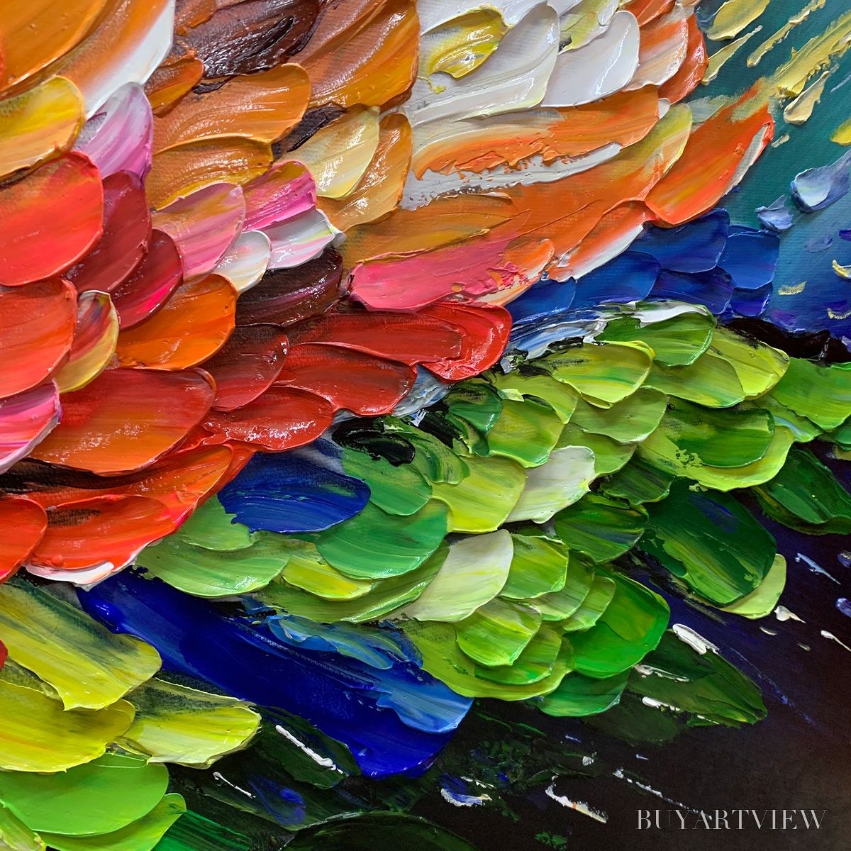 ARTOVITAS Cosmic Burst – Textured Impasto Abstract Oil Painting - image 3