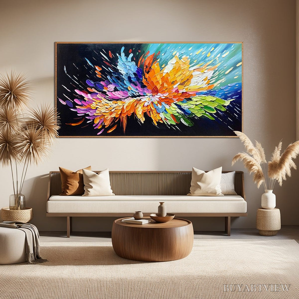 ARTOVITAS Cosmic Burst – Textured Impasto Abstract Oil Painting - image 4