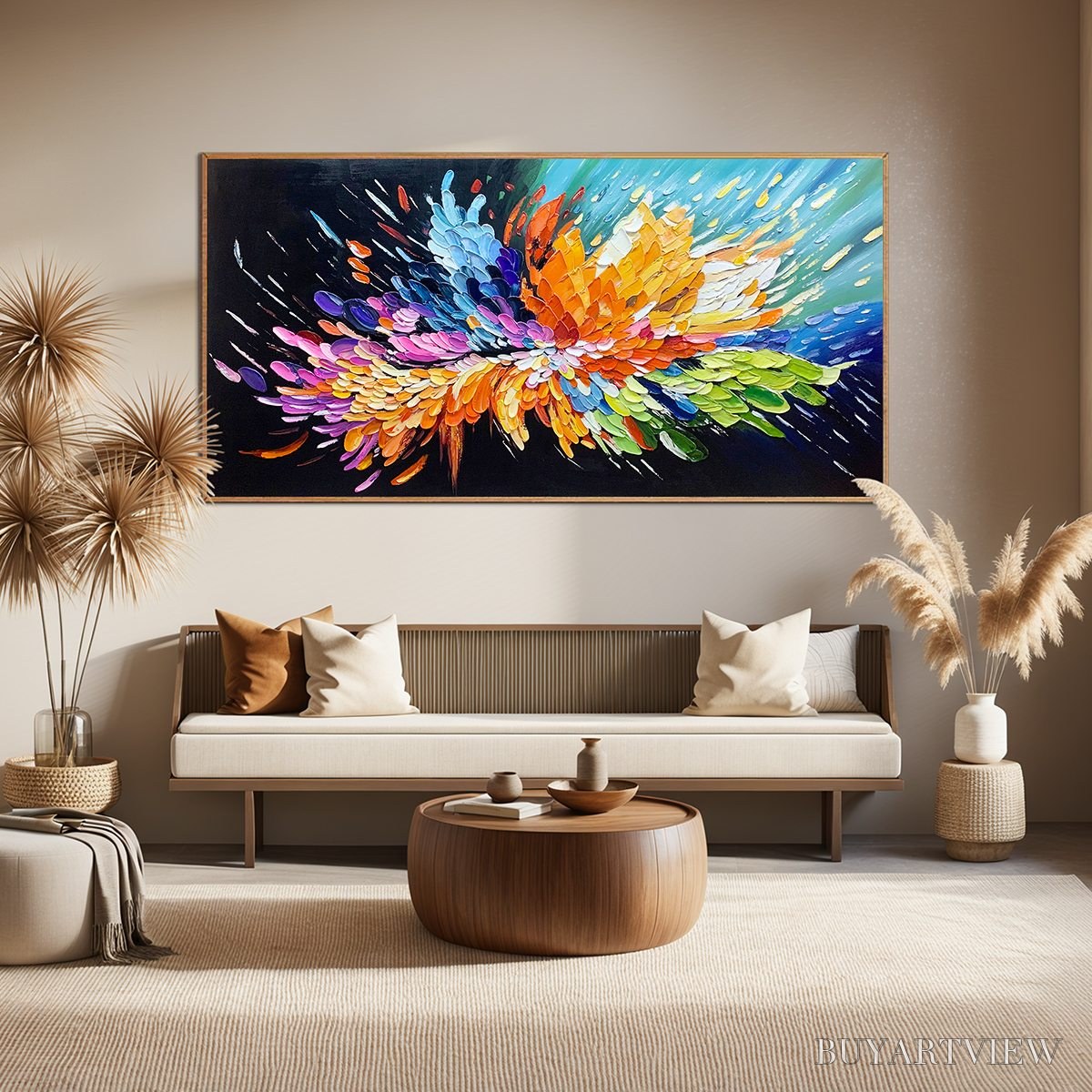 ARTOVITAS Cosmic Burst – Textured Impasto Abstract Oil Painting - image 4
