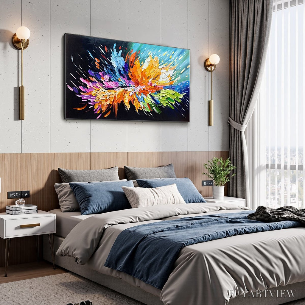 ARTOVITAS Cosmic Burst – Textured Impasto Abstract Oil Painting - image 5
