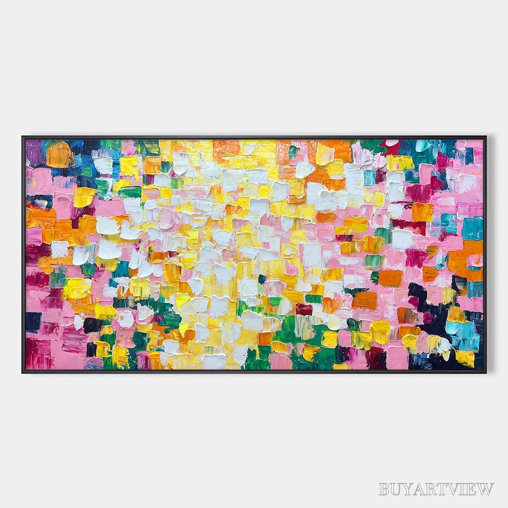 ARTOVITAS Confetti Dream – Colorful Abstract Impasto Oil Painting - image 1