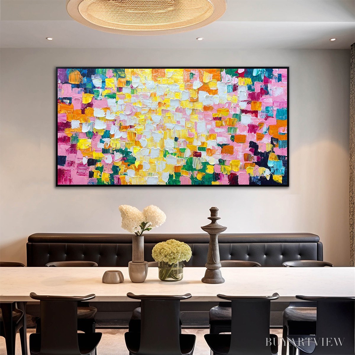 ARTOVITAS Confetti Dream – Colorful Abstract Impasto Oil Painting - image 2