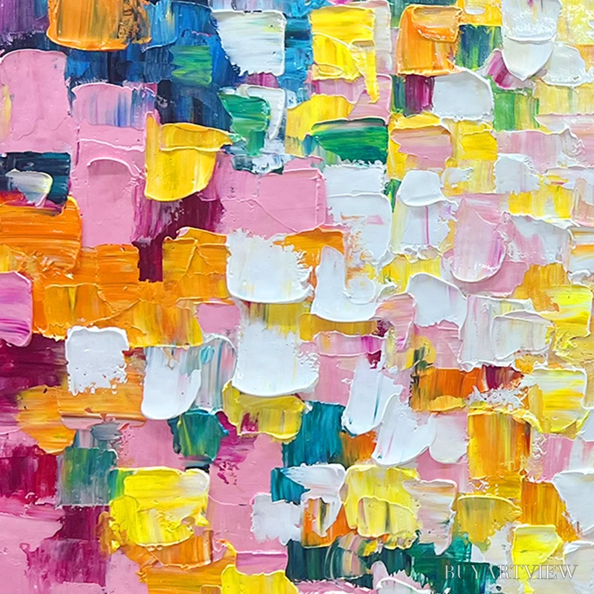 ARTOVITAS Confetti Dream – Colorful Abstract Impasto Oil Painting - image 3
