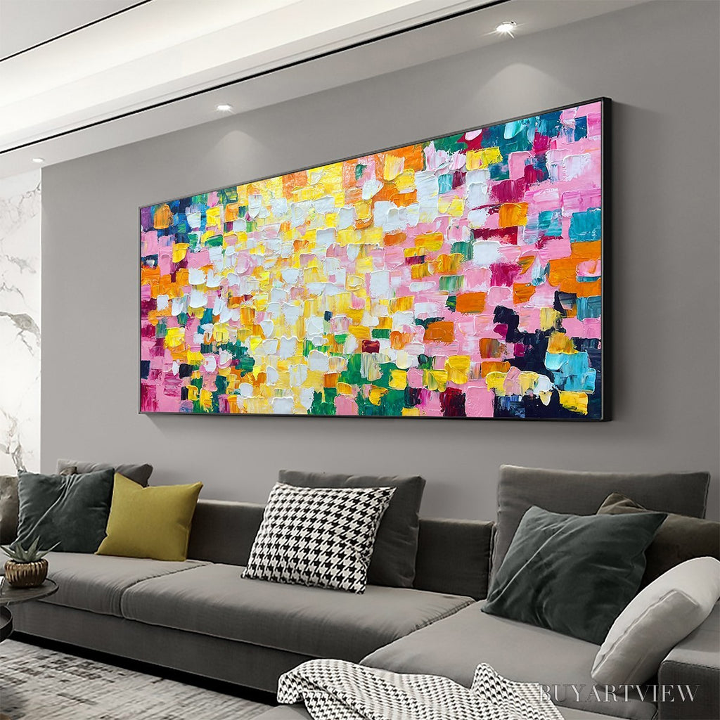 ARTOVITAS Confetti Dream – Colorful Abstract Impasto Oil Painting - image 4