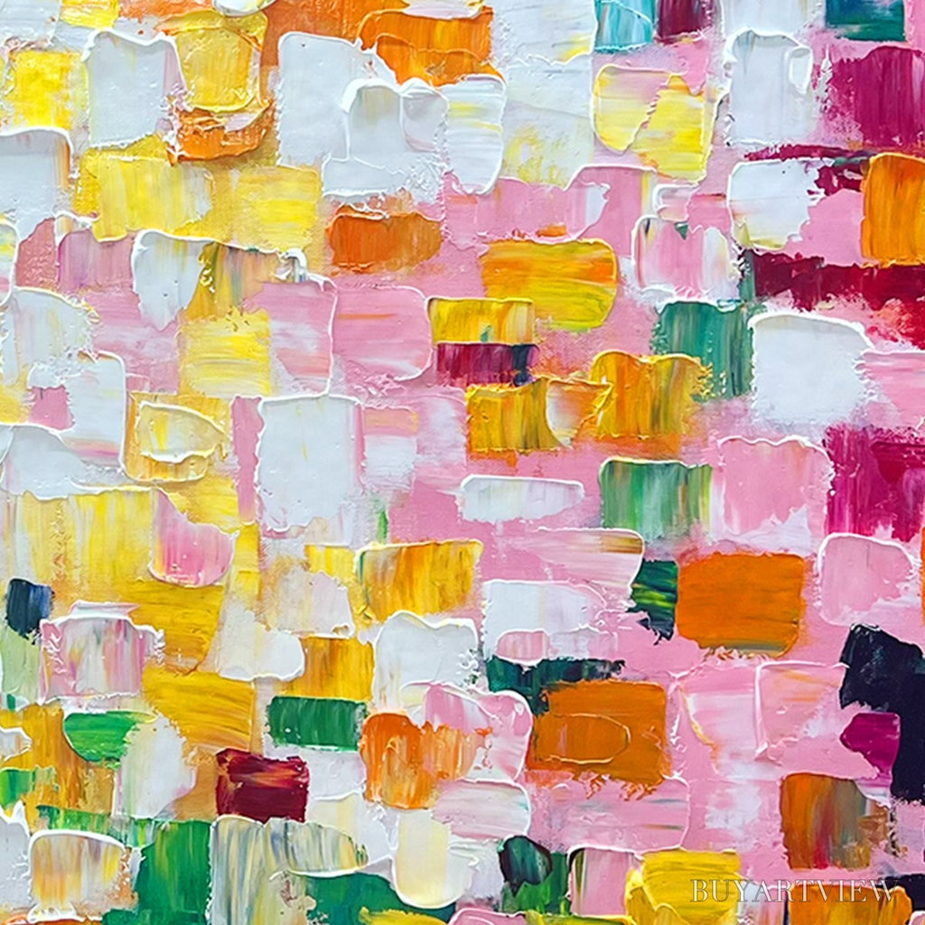 ARTOVITAS Confetti Dream – Colorful Abstract Impasto Oil Painting - image 5
