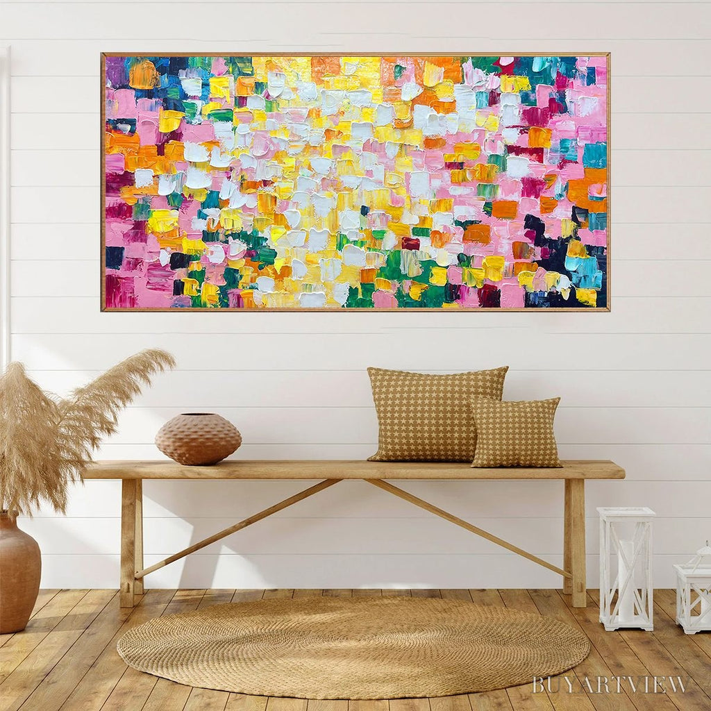 ARTOVITAS Confetti Dream – Colorful Abstract Impasto Oil Painting - image 6