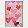 ARTOVITAS Fluttering Hearts – Colorful Impasto Abstract Oil Painting of Hearts - image 1