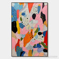 ARTOVITAS Confetti Dreams – Vertical Abstract Painting in Vibrant Pink and Multicolor - image 1