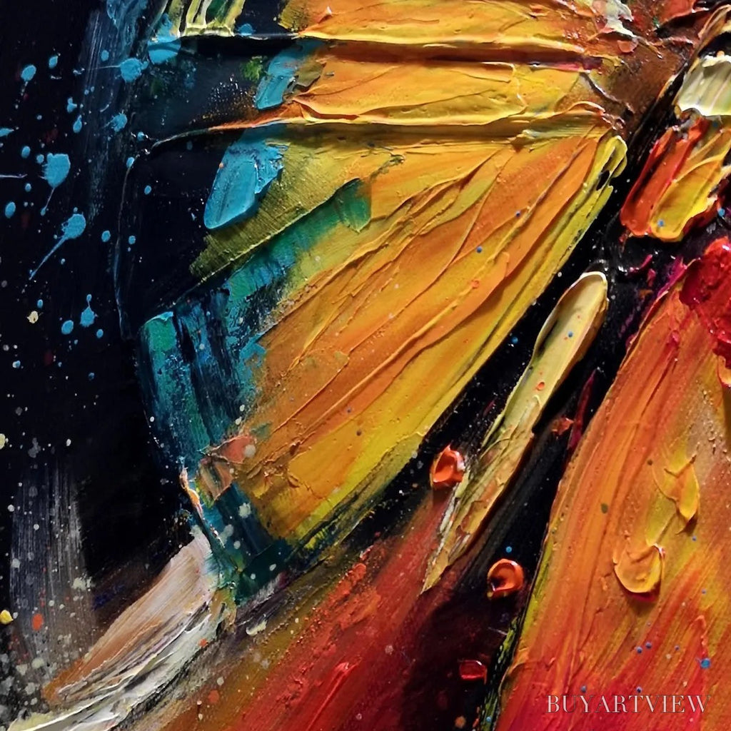 ARTOVITAS Butterfly Nebula – Colorful Butterfly Oil Painting on Canvas - image 3