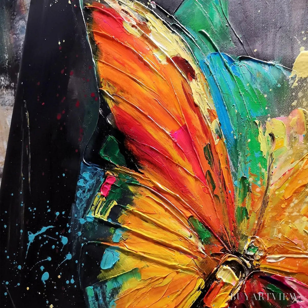 ARTOVITAS Butterfly Nebula – Colorful Butterfly Oil Painting on Canvas - image 5