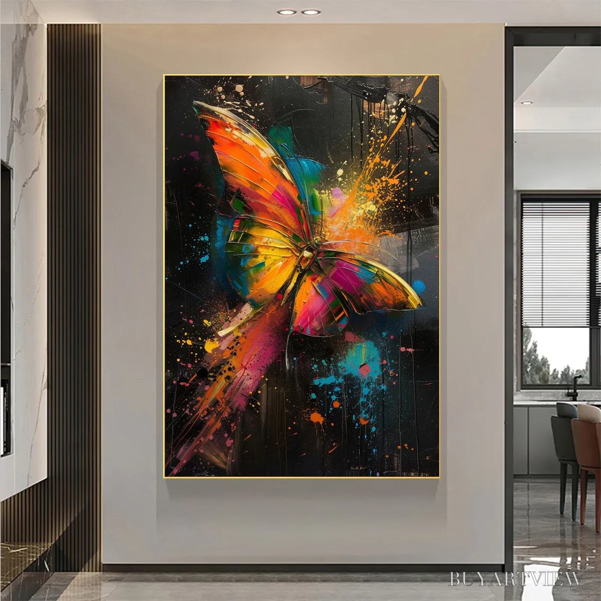 ARTOVITAS Butterfly Nebula – Colorful Butterfly Oil Painting on Canvas - image 6