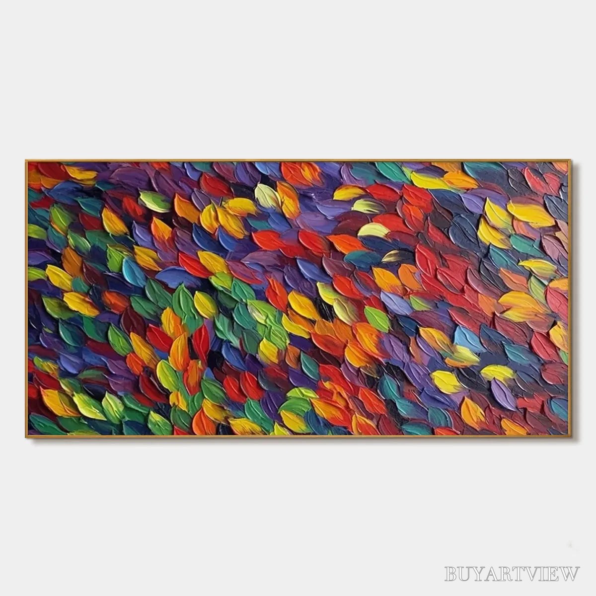 ARTOVITAS Spectrum Rain – Colorful Abstract Impasto Oil Painting on Canvas - image 1