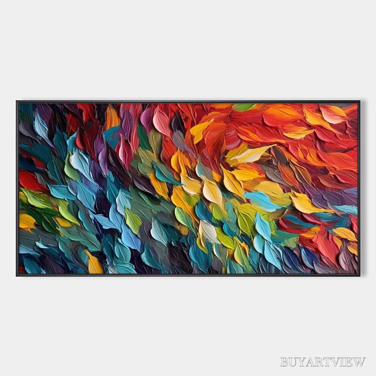 ARTOVITAS Chroma Whispers – Colorful Abstract Impasto Oil Painting on Canvas - image 1