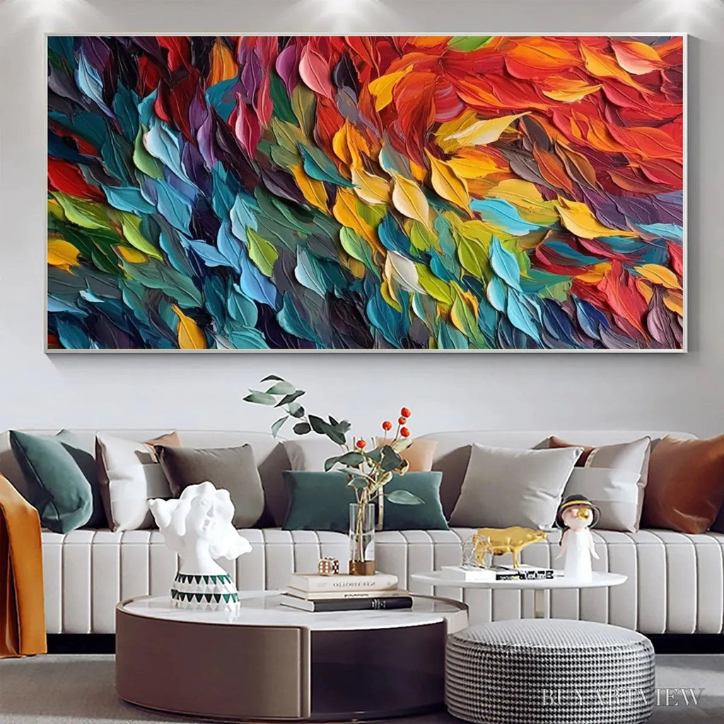 ARTOVITAS Chroma Whispers – Colorful Abstract Impasto Oil Painting on Canvas - image 2