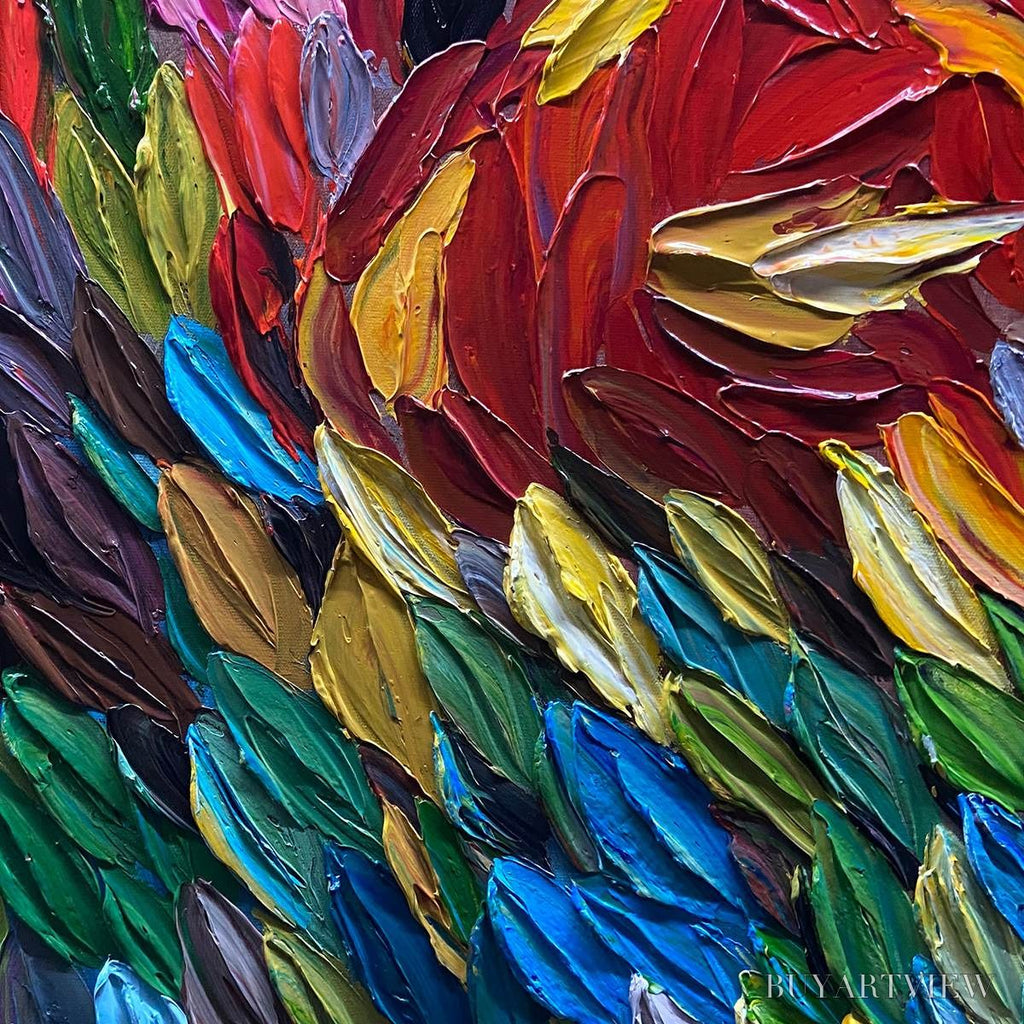 ARTOVITAS Chroma Whispers – Colorful Abstract Impasto Oil Painting on Canvas - image 3