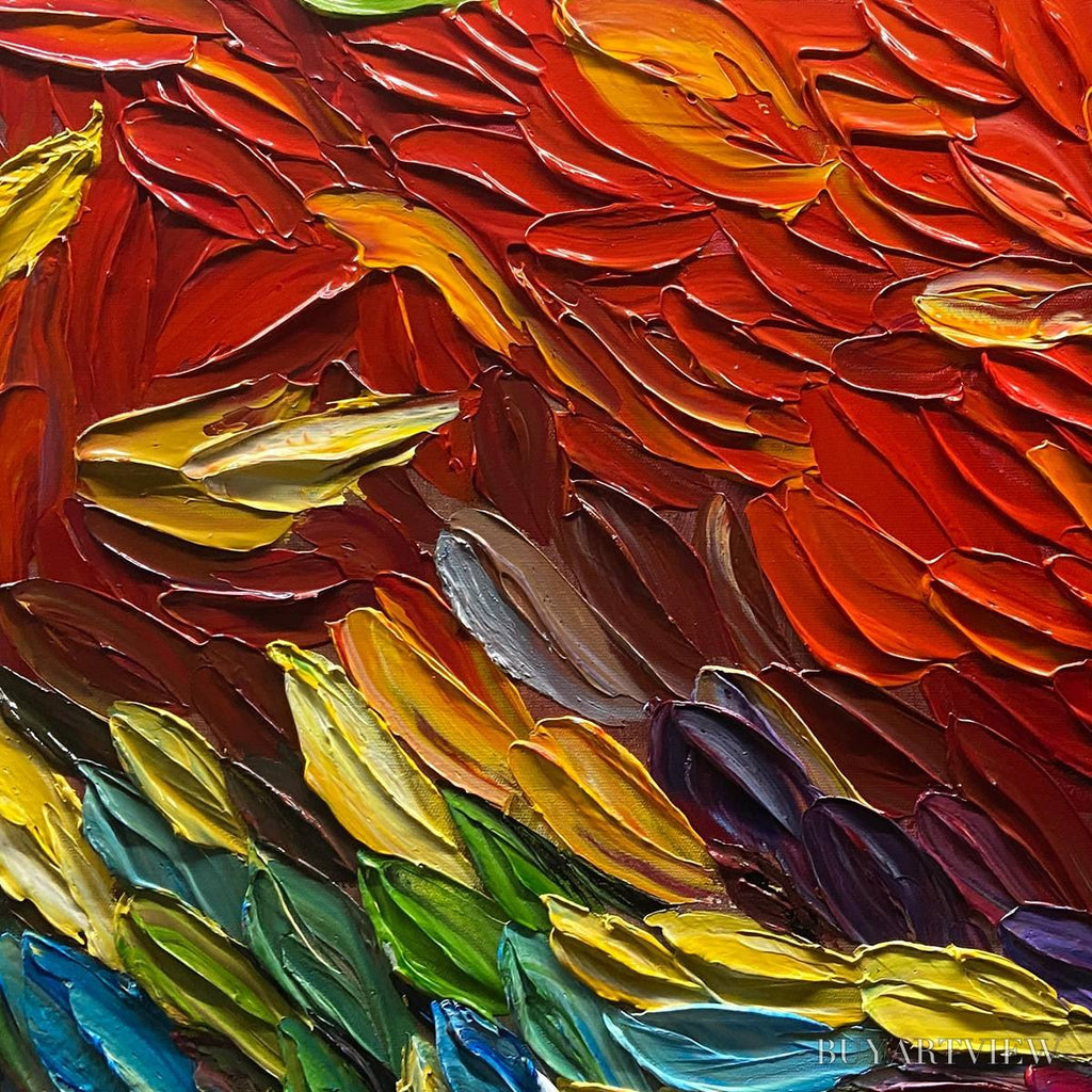 ARTOVITAS Chroma Whispers – Colorful Abstract Impasto Oil Painting on Canvas - image 5