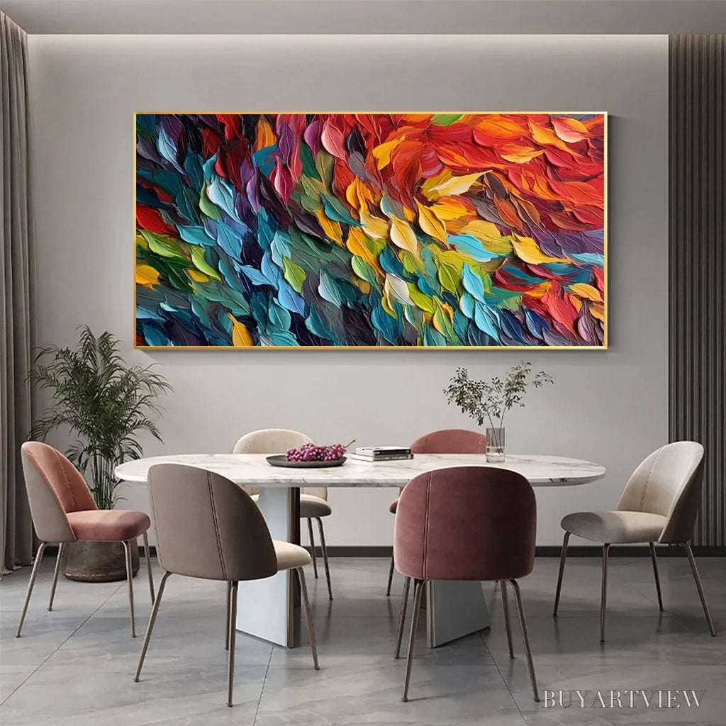 ARTOVITAS Chroma Whispers – Colorful Abstract Impasto Oil Painting on Canvas - image 6